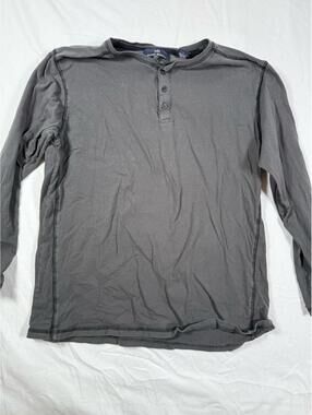 Michael Brandon Men's Long Sleeve Henley Shirt Large Gray